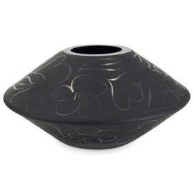 Kosta Boda by Anne Nilsson Black Glass Vase