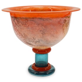 Swedish Kosta Boda Kjell Engman Art Glass Footed Bowl