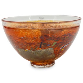 Swedish Kosta Boda Bertil Vallien Art Glass "Satellite" Bowl