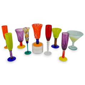 (9Pc) Kosta Boda Art Glass Stemware Set