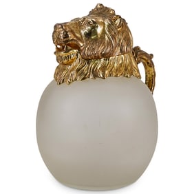 Carole Stupell Lion's Head Mixed Metal And Glass Pitcher