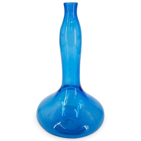 Blenko Wayne Husted Blue Decanter, Signed