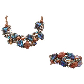 (2 Pc) Vintage 1950s HAR Costume Jewelry Demi Parure Set