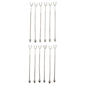 (12 Pc) Silver Twisted Handled Cocktail Forks