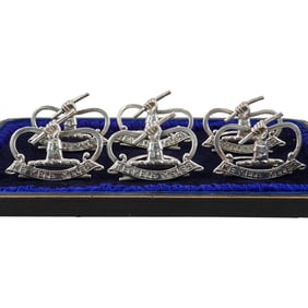 (6 Pc) John Maitland Talbot Victorian Sterling Silver Menu Holders