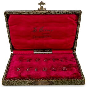 (12 Pc) Antique Dutch 833 Silver Novelty Lapel Clips