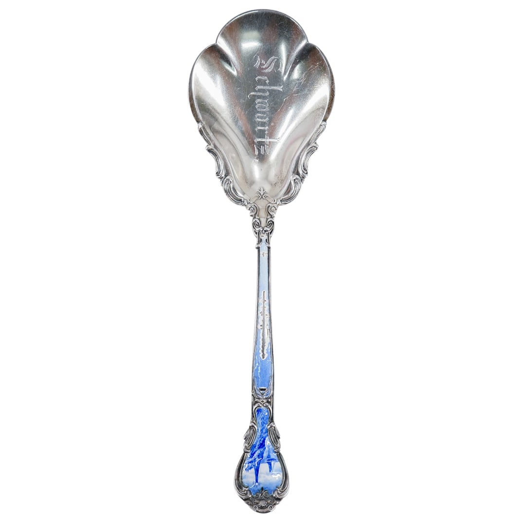 Gorham "Chantilly" Enameled Sterling Silver Serving Spoon (1 of 6)