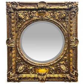 19th Century Italian Gesso And Carved Wood Mirror