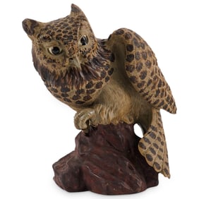 Chinese Shiwan Pottery Owl