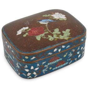 Antique Japanese Lidded Cloisonne Trinket Box