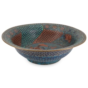 Vintage Chinese Cloisonne Centerpiece Bowl
