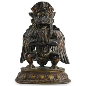 Antique Indian Buddhist Bronze Garuda