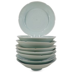 (8Pc) Chinese Celadon Porcelain Bowls