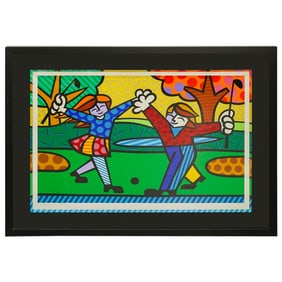 Romero Britto (Brazilian, 1963) Dancing Couple L.E. Screenprint