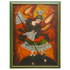 Cuzco School Angel Painting