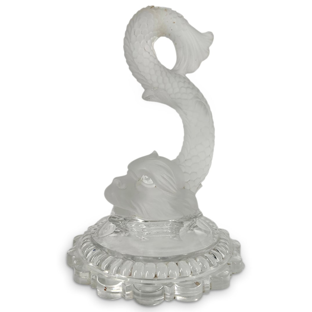 Antique Baccarat Dolphin Koi Fish Sculpture W/ Glass Base (1 of 4)