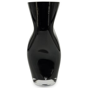 Sweden Orrefors Amorphic Black Art Glass Vase