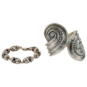 (2 Pc) Sterling Silver Bracelets