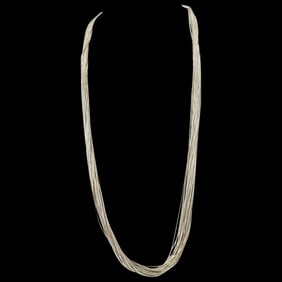Southwestern Style Liquid Sterling Silver Beaded Necklace