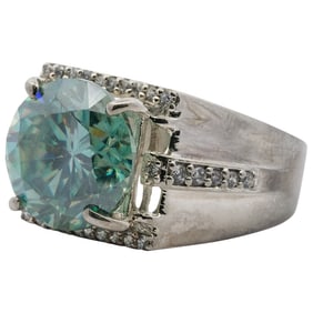 Sterling Silver and Moissanite Ring