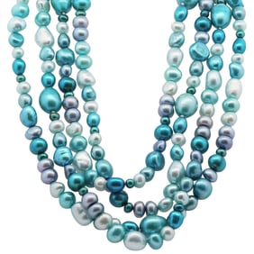 Extra Long Cultured Pearl Beaded Necklace