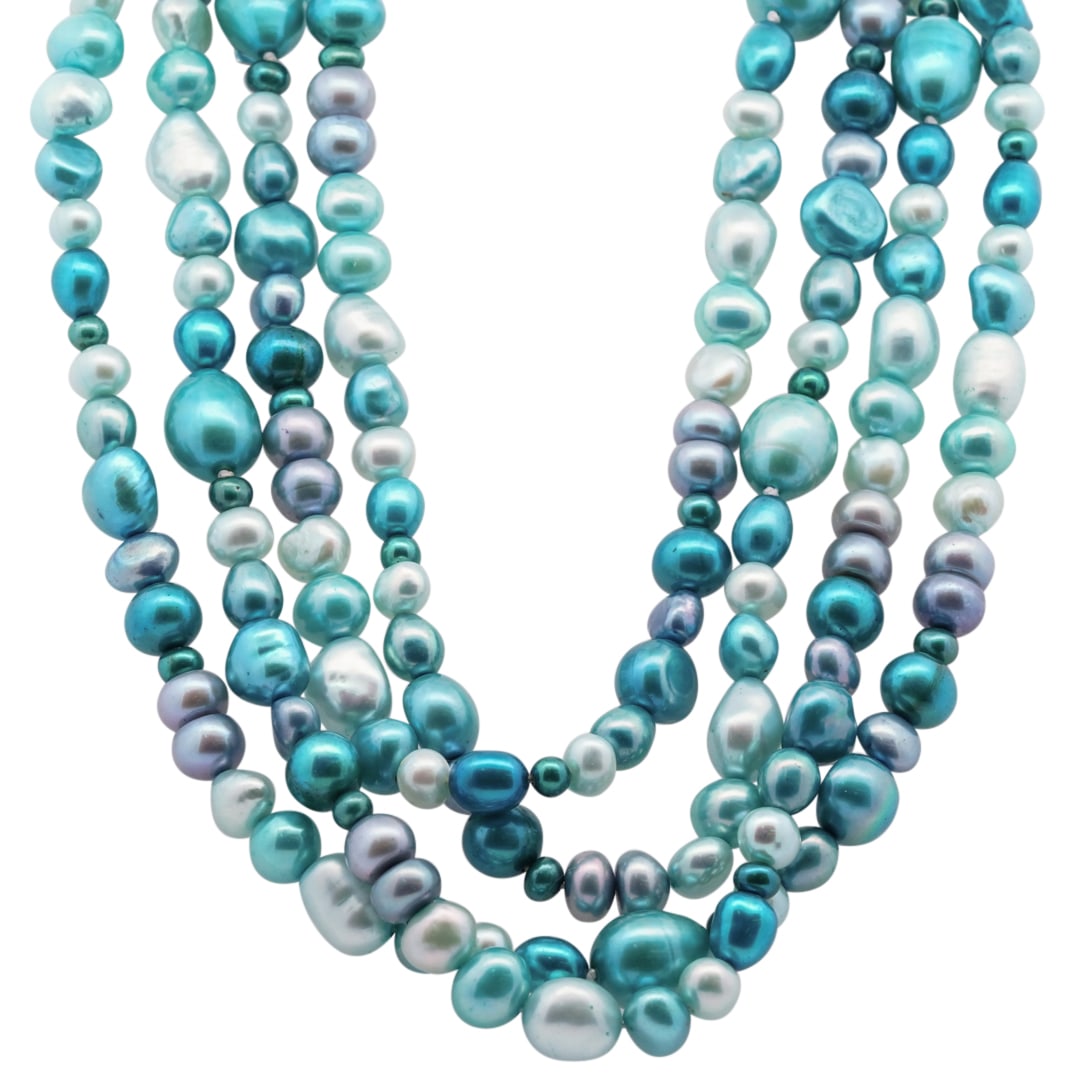 Extra Long Cultured Pearl Beaded Necklace (1 of 3)