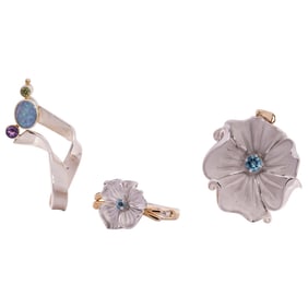 (3 Pc) Sterling Silver Pendants and Ring