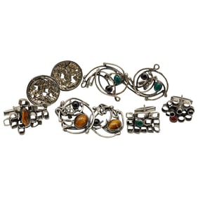 (9 Pc) Rachel Gera Sterling Silver Cufflinks