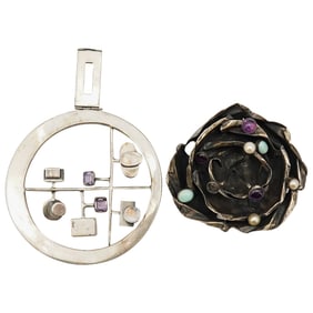 (2 Pc) Rachel Gera Sterling Silver Pendants