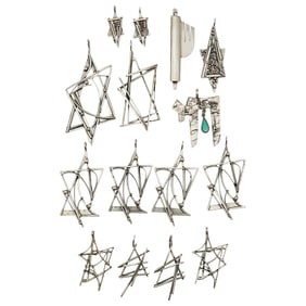 (15 Pc) Rachel Gera Sterling Silver Judaica Pendants
