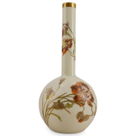 Antique Royal Worcester Hand Painted Porcelain Bud Vase