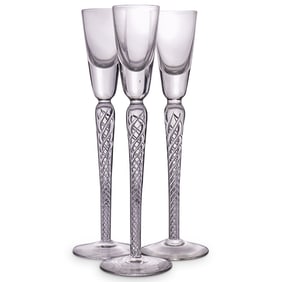 (3 Pc) Murano Glass Latticino Candlesticks