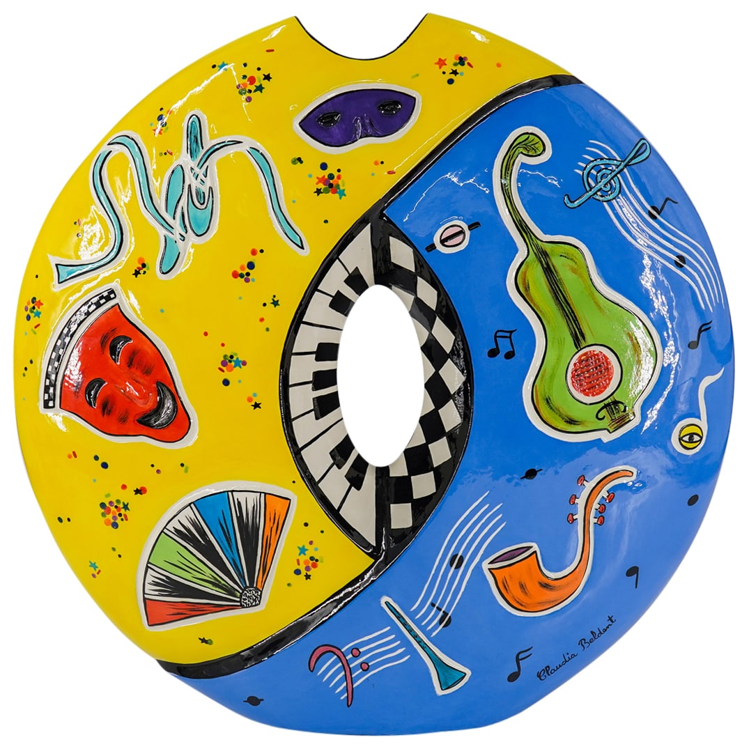 Claudia Beldent Mardi Gras Ceramic Vase (1 of 14)