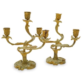 Pair Of Art Nouveau French Candelabra