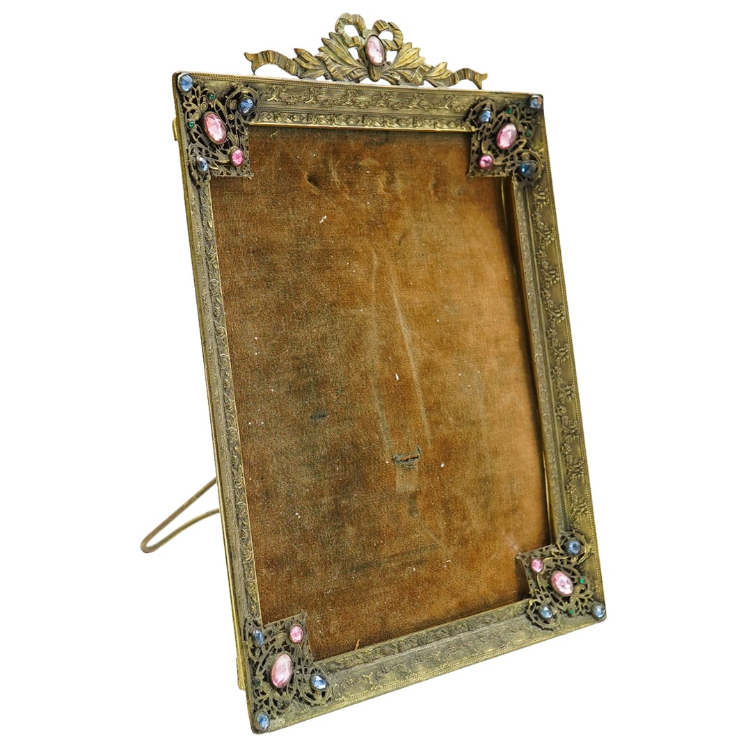 Victorian Gilt Bronze Jeweled Picture Frame (1 of 8)