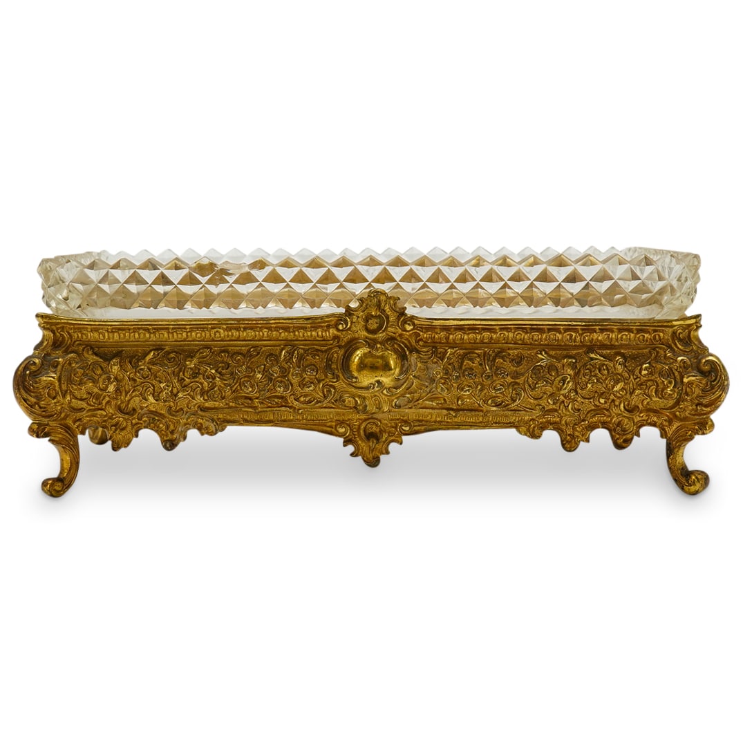 Antique French Glass And Gilt Bronze Vanity Tray (1 of 11)