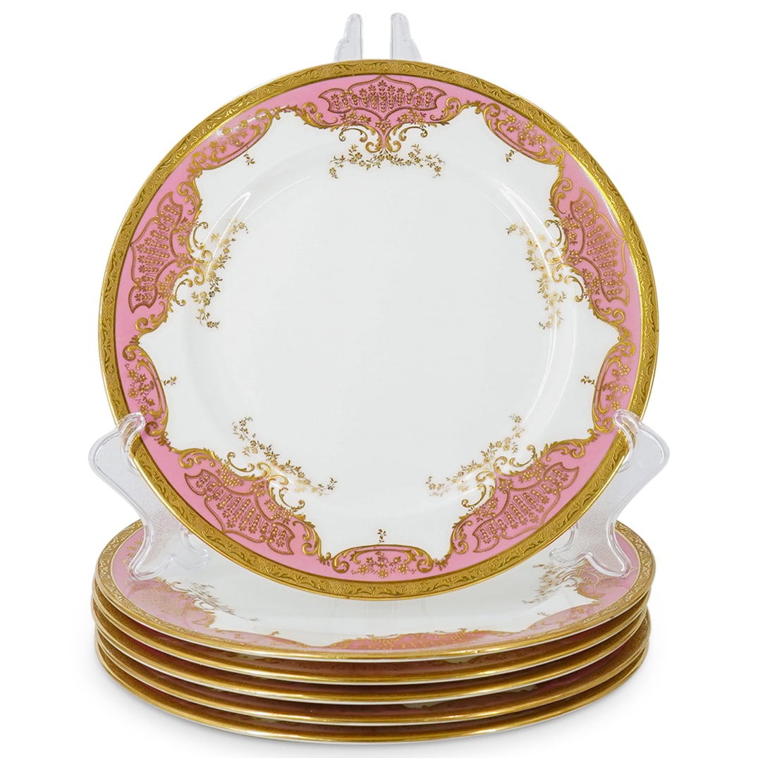 (6 Pc) Antique English Royal Doulton Dessert Plates Set (1 of 5)