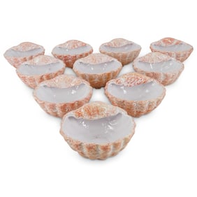 (11 Pc) Vintage Portuguese Porcelain Shell Bowls