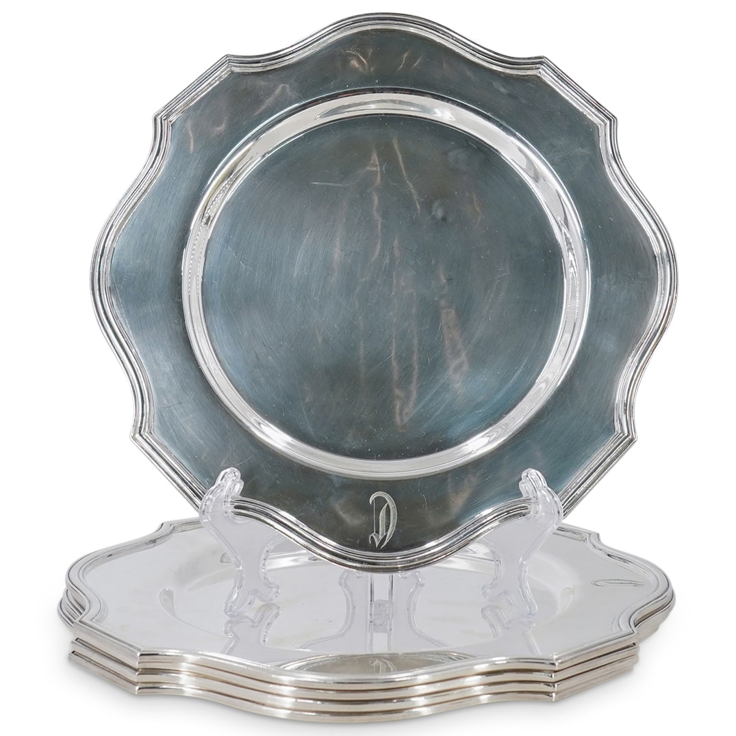 (5 Pc) Lawrence B. Smith Co. Silver Plated Dinner Plates (1 of 6)