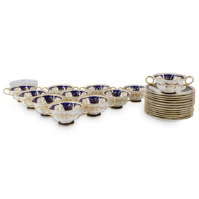 (23 Pc) Cauldon Porcelain Tea Cups W/ Saucers