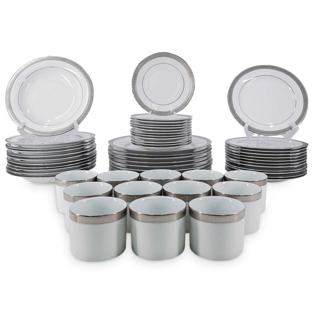 (56 Pc) Wallace Porcelain "Pantheon Platinum" Dinnerware Set (1 of 10)