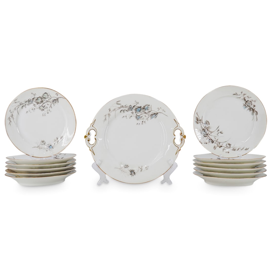(13 Pc) Antique Limoges Porcelain Plates And Serving Platter (1 of 9)