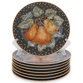 (8 Pc) Stephen Dweck For Sasaki "Fruit Mosaic" Porcelain Plates