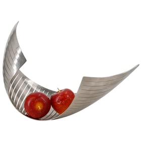 German Alex Hunger Stainless Steel Art Sculptural Fruit Bowl