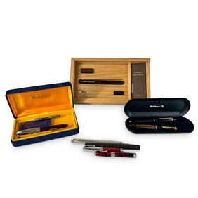 (8 Pc) Waterman, Pelikan, Jean Pierre Lepine, Sheaffer & Omas Pens