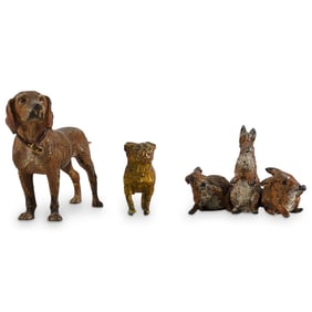 (3 Pc) Cold Painted Animal Figures