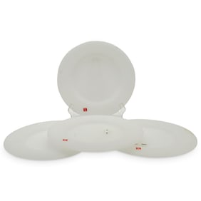 (4 Pc) Italian Glass Charger Buffet Plates Set