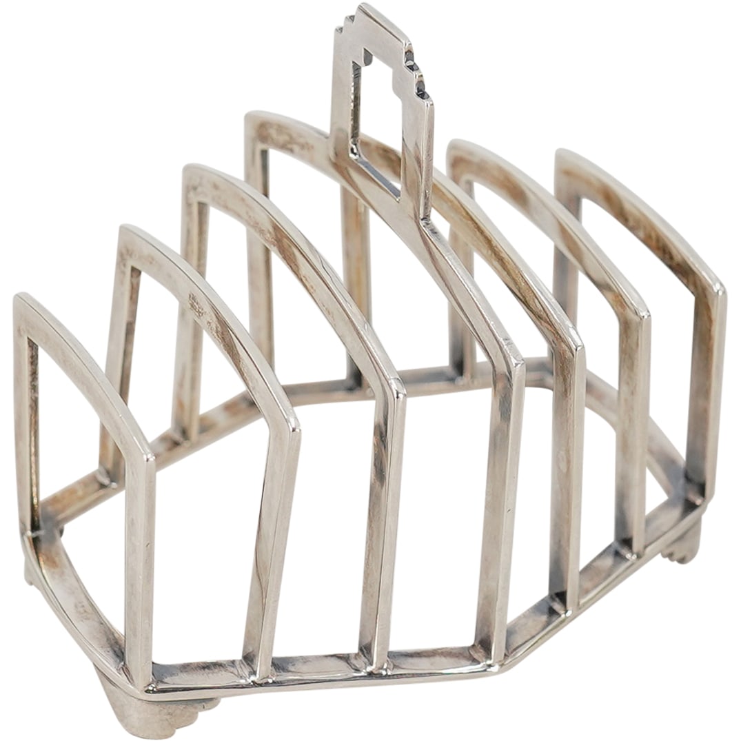 George V Art Deco Sterling Silver Toast Rack (1 of 6)