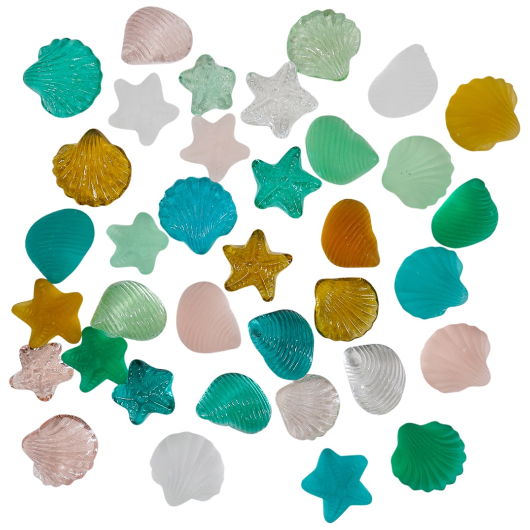 (36 Pc) Glass Shells & Starfish (1 of 7)