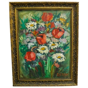 Manner Of Bibi Zogbe Oil On Canvas